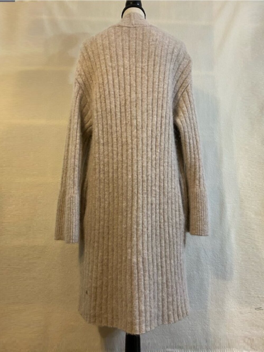 Lululemon heathered crepe tan Alpaca Wool-Blend Shawl-Collar cardigan - Picture 4 of 9